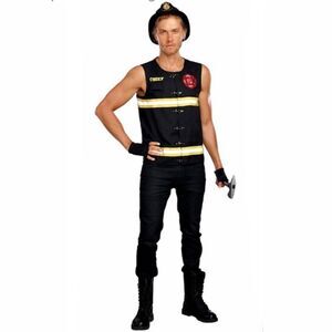 🎃 Halloween Fireman Fire Chief ‘Fire Away’ costume by Dreamgirl BNIP size XL